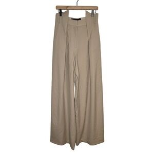 NWT Dominic Louis‎ Beige High Waist Wide Leg Trousers Dress Pants Women's Size 6